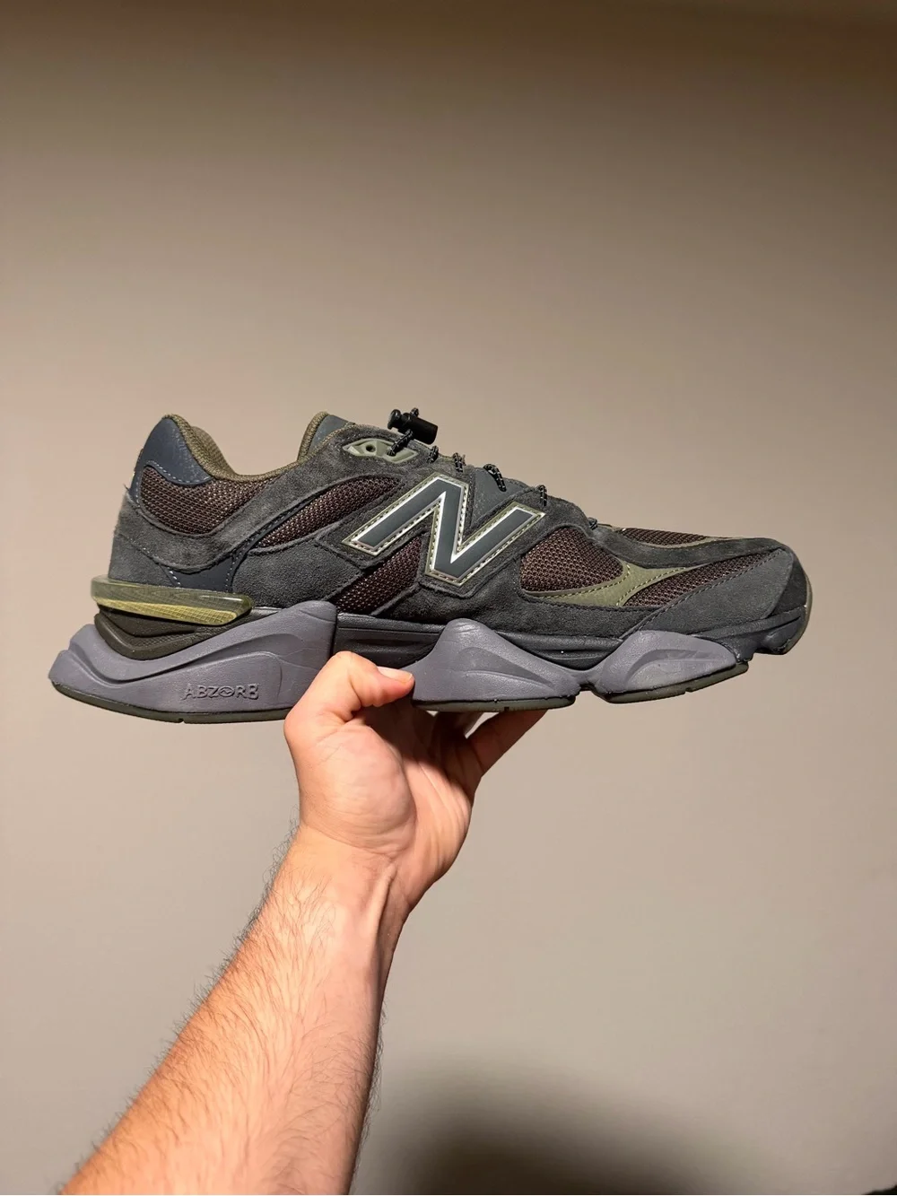 New Balance 9060 Men’s Low Top Suede Sneakers ‘Blacktop Dark Moss’ U9060PH